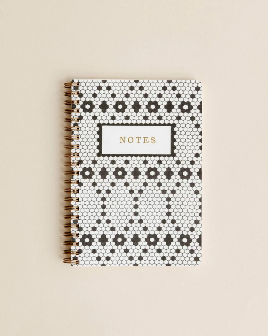 Vintage-Inspired Pen & Pillar Retro Tile Design Notebook for Journaling & Note-Taking